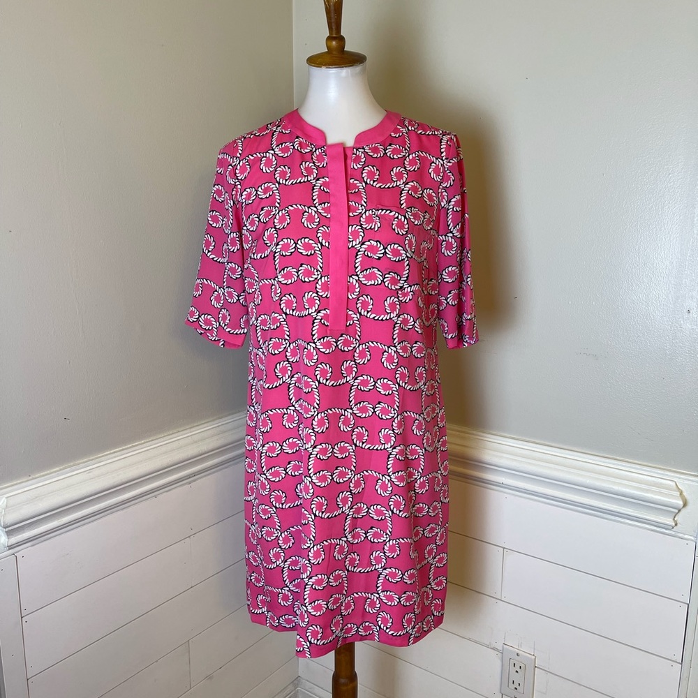 Crown & Ivy Rope Print Shift Dress 8 FREE SHIP